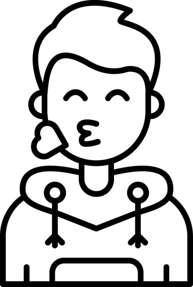 Kiss Line Filled Icon vector