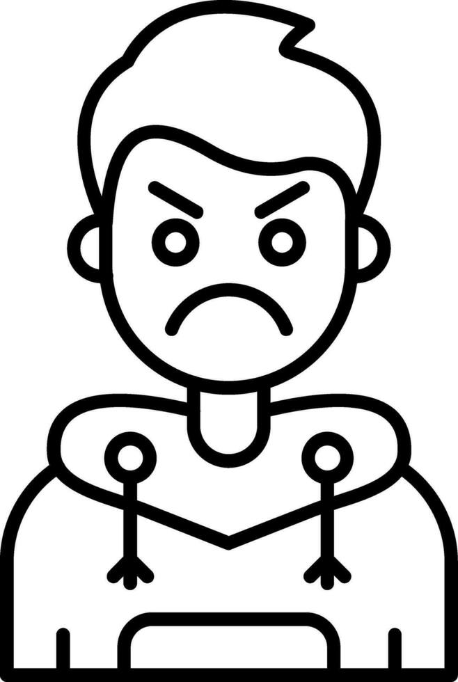 Angry Line Filled Icon vector