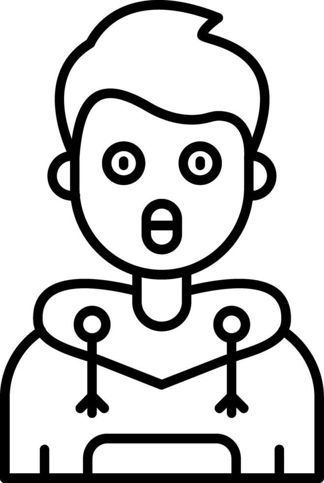 Surprised Line Filled Icon vector