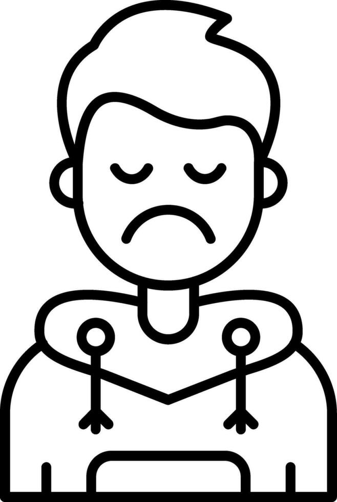 Sad Line Filled Icon vector
