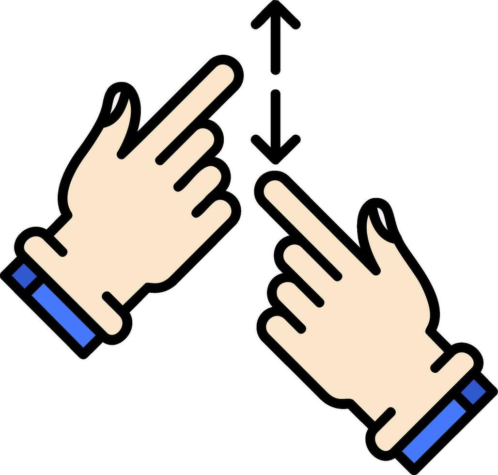 Tap and Scroll Line Filled Icon vector