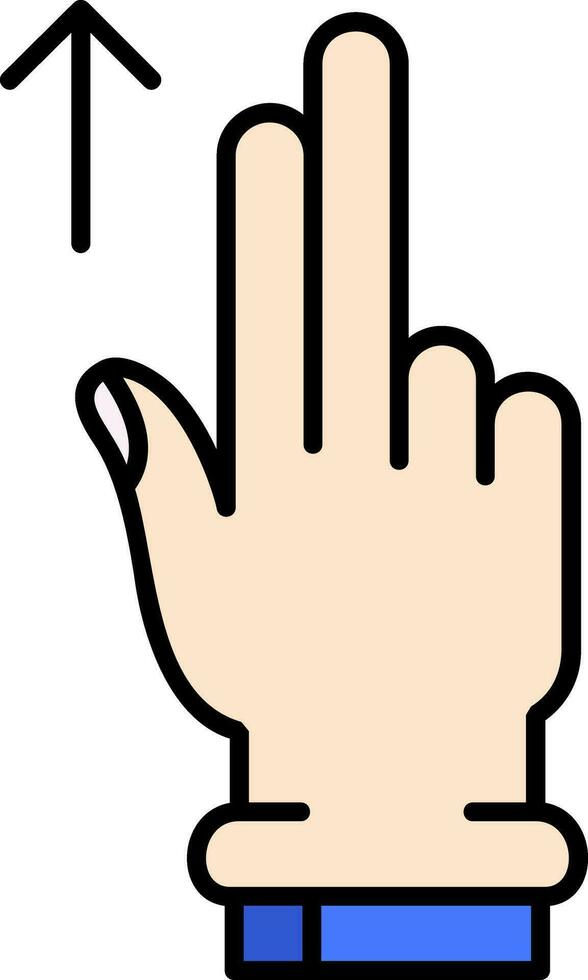 Two Fingers Up Line Filled Icon vector