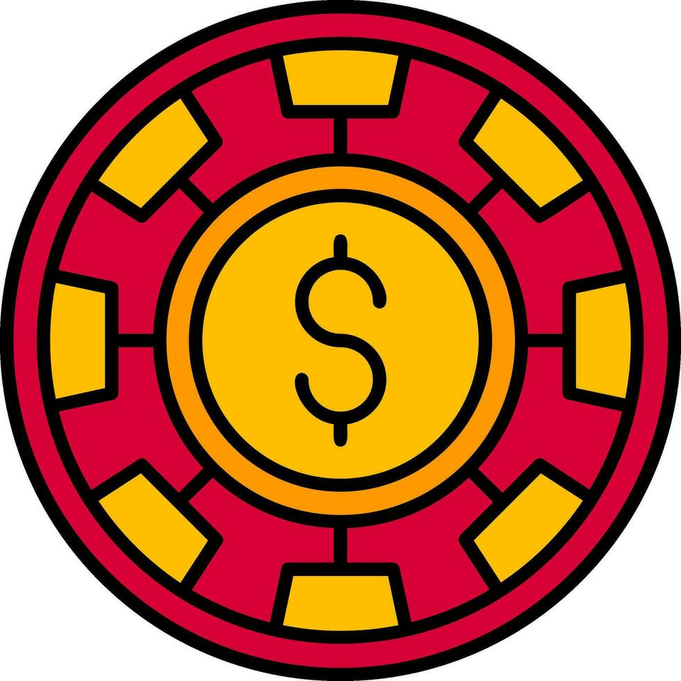 Chip Line Filled Icon vector