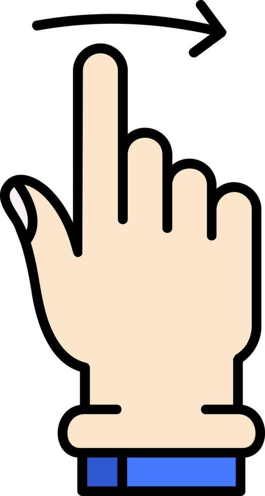 Swipe Right Line Filled Icon vector