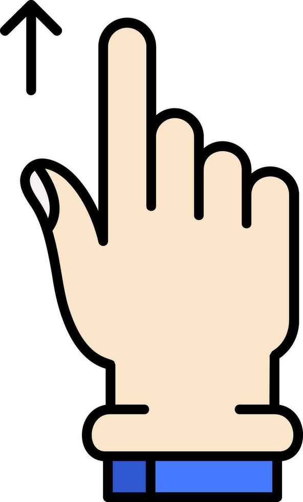 Swipe Up Line Filled Icon vector