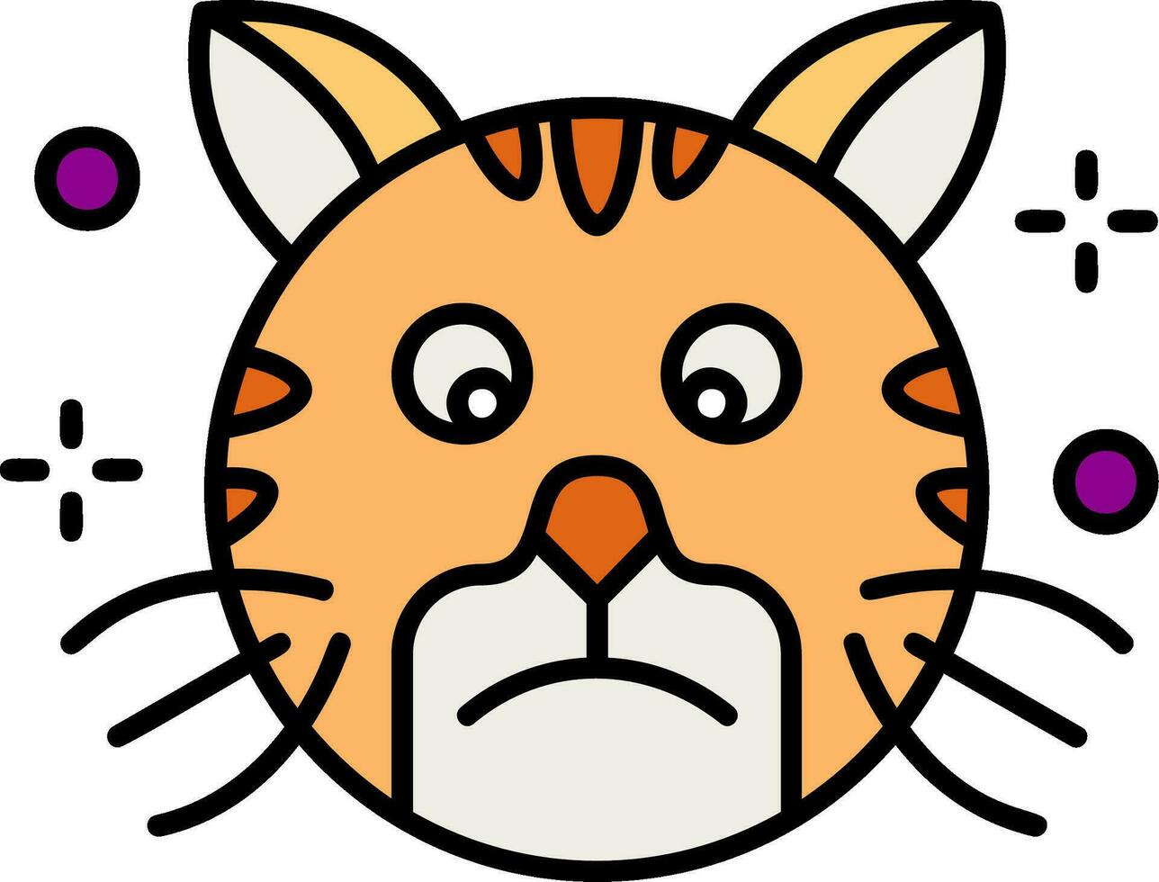 Sad Line Filled Icon vector