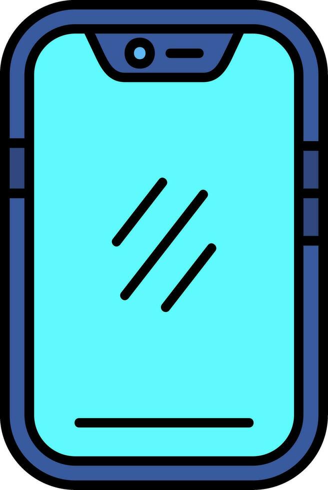 Smartphone Line Filled Icon vector
