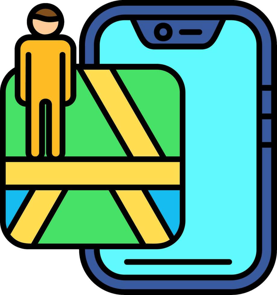 Street Line Filled Icon vector