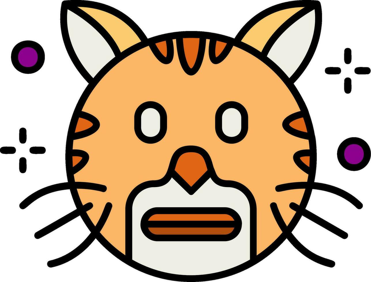 Shocked Line Filled Icon vector