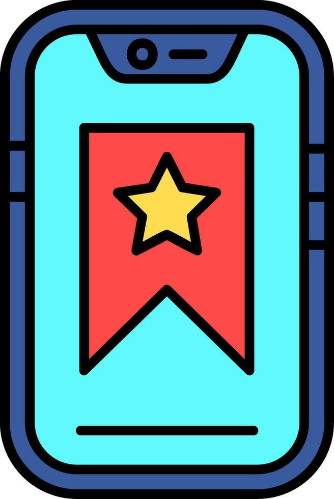 Bookmark Line Filled Icon vector