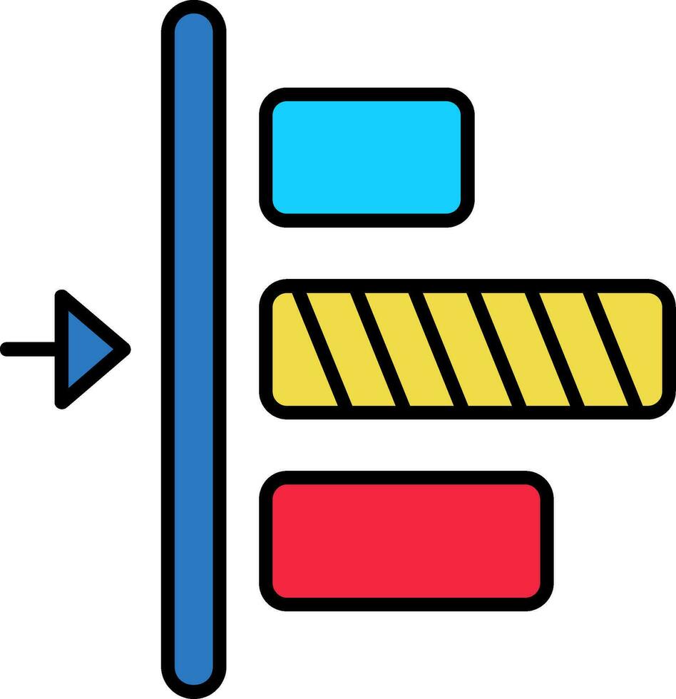 izquierda alineación línea lleno icono vector