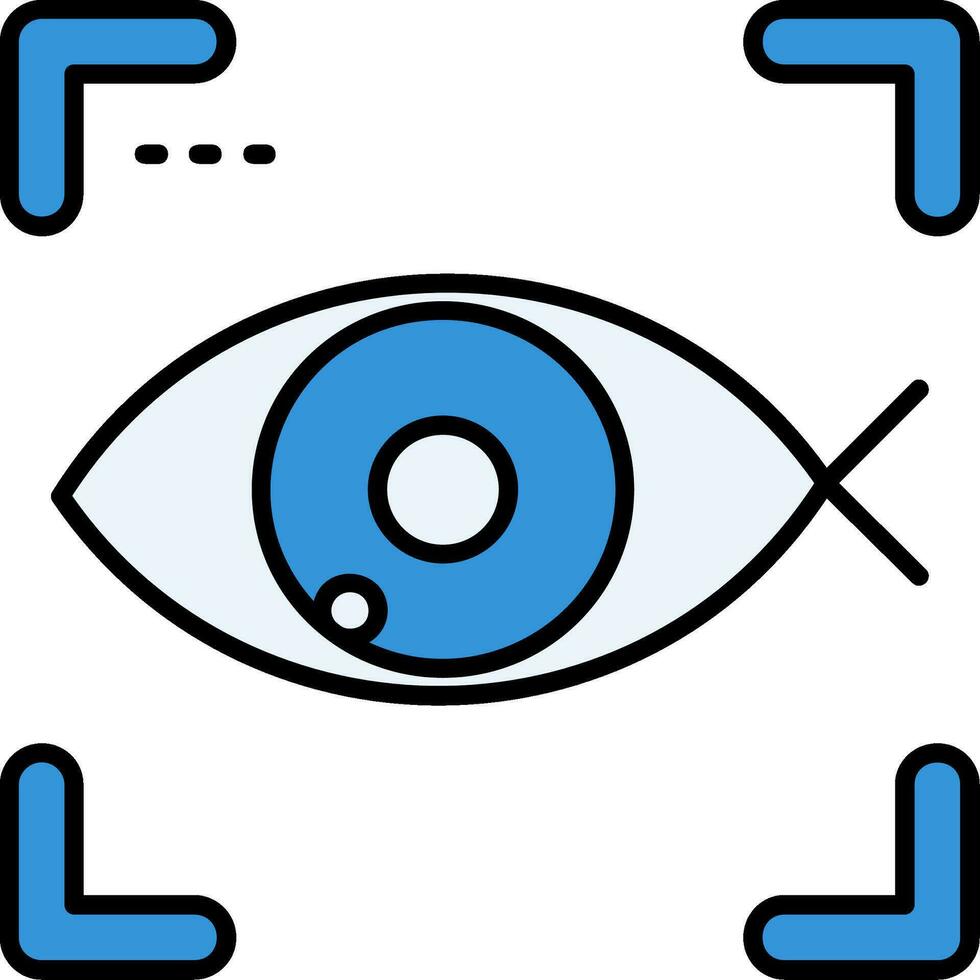 Fish eye Line Filled Icon vector