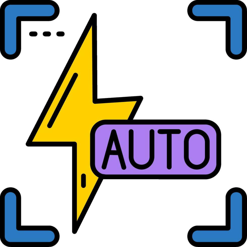 auto destello línea lleno icono vector