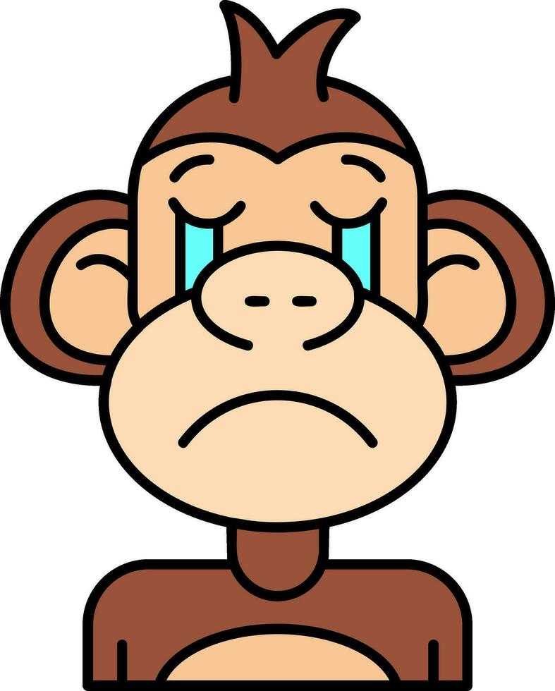 Cry Line Filled Icon vector