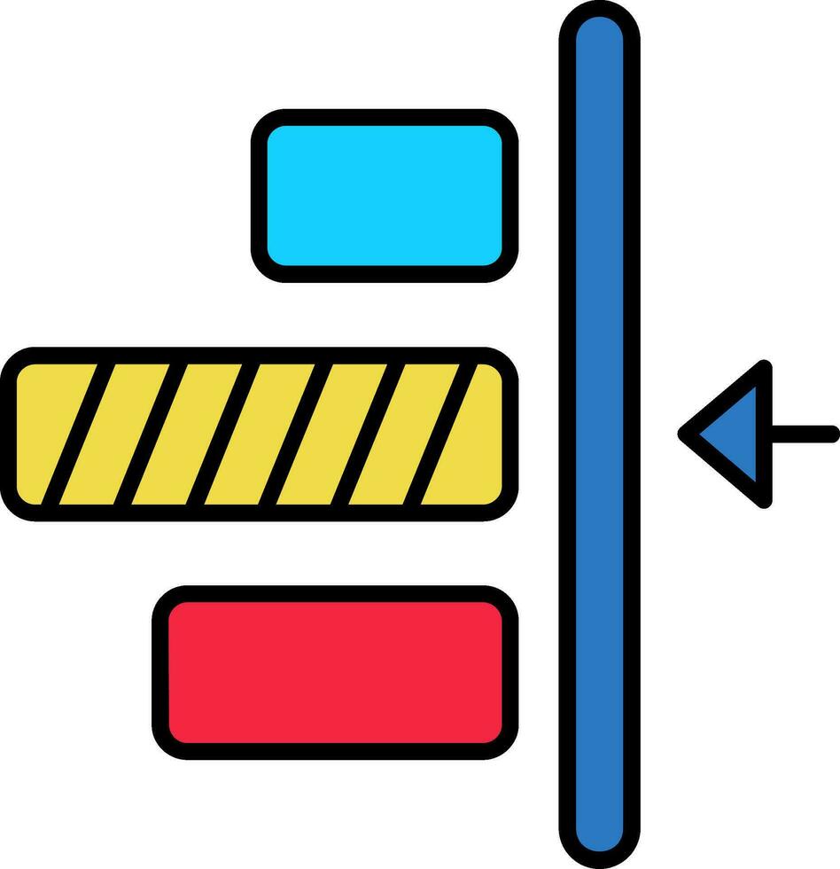 Derecha alineación línea lleno icono vector