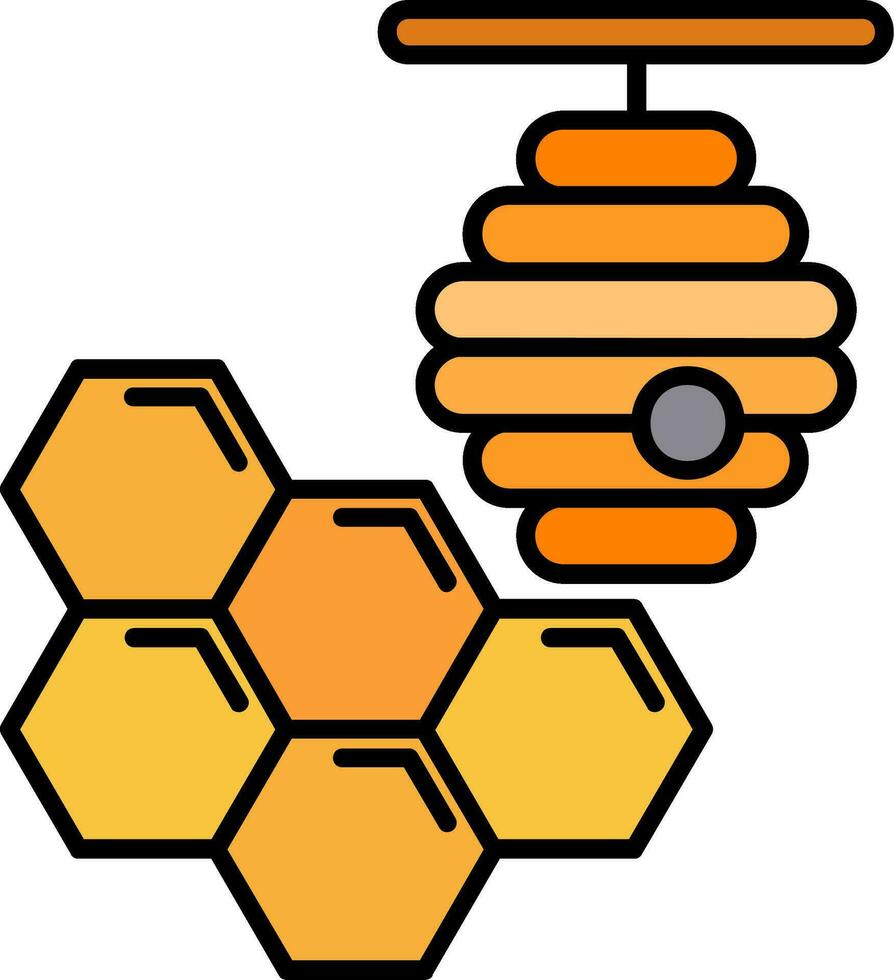 Honeycomb Line Filled Icon vector
