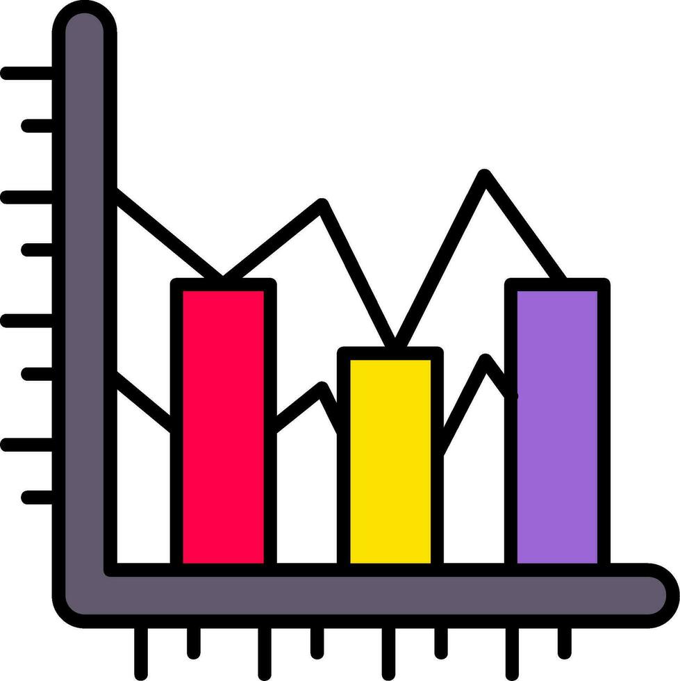 Bar chart Line Filled Icon vector