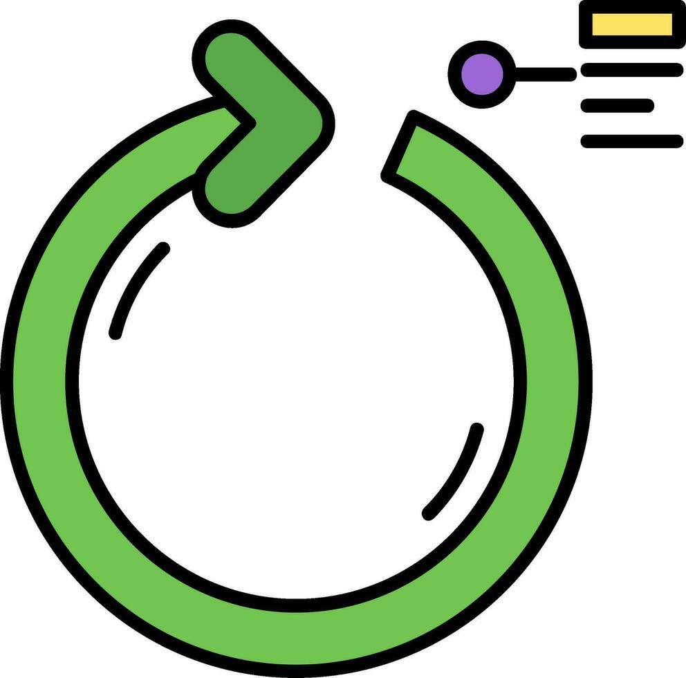 Circular Arrow Line Filled Icon vector