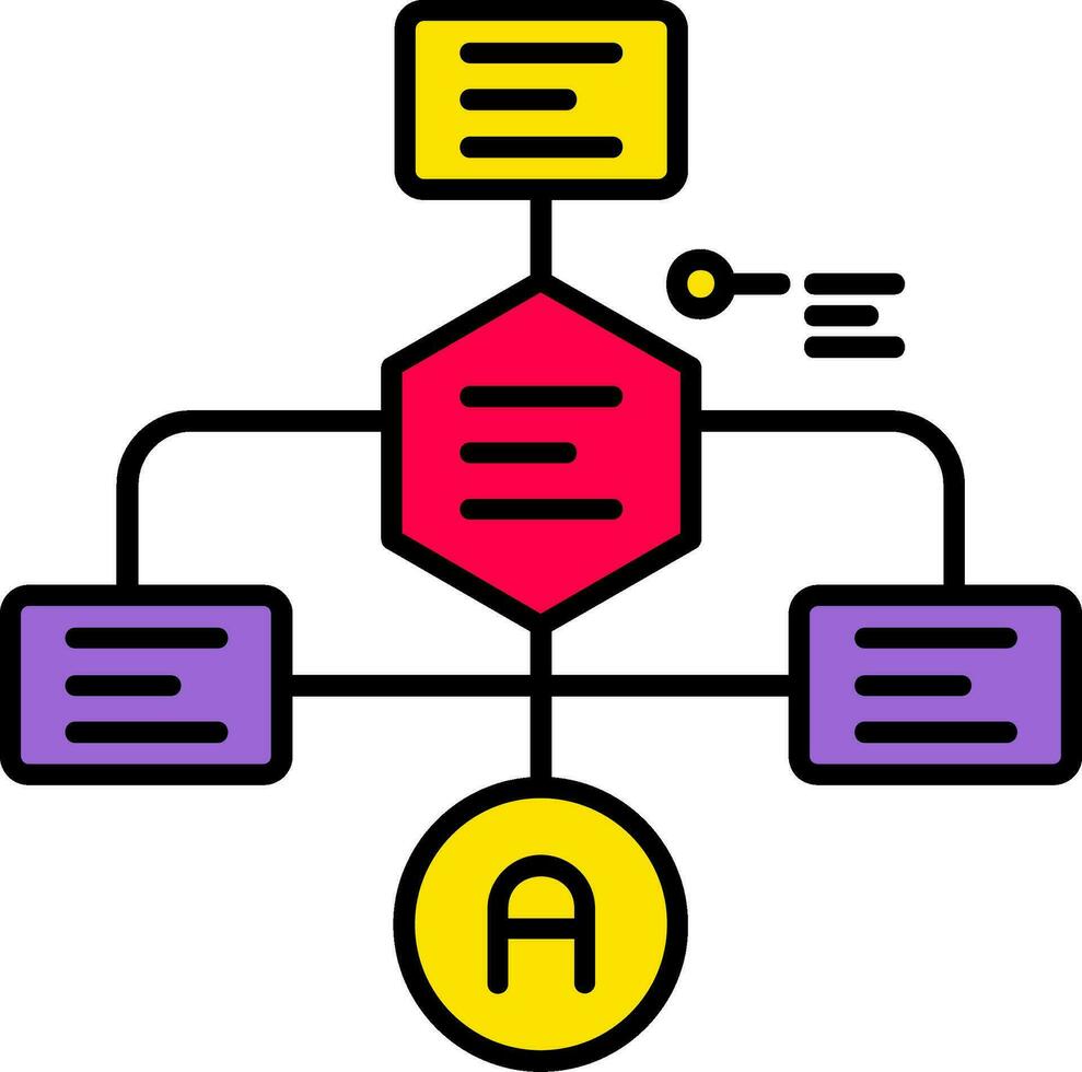 Flowchart Line Filled Icon vector