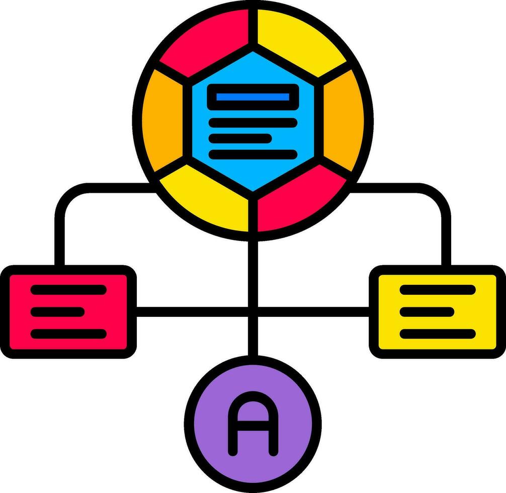 icono lleno de línea de flujo de trabajo vector