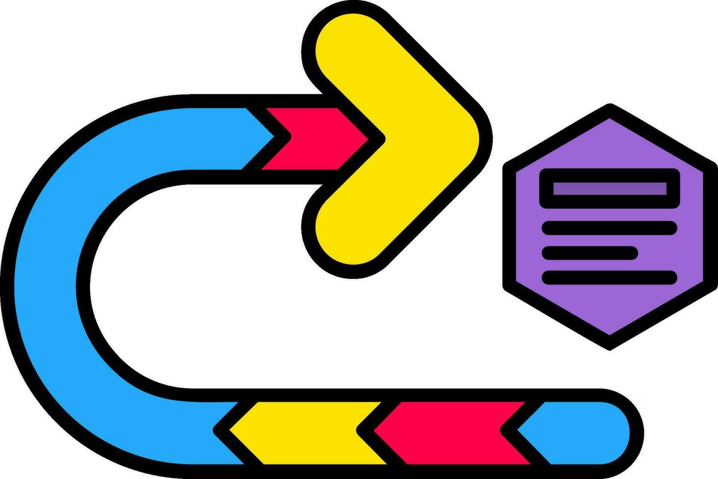 Right turn Line Filled Icon vector
