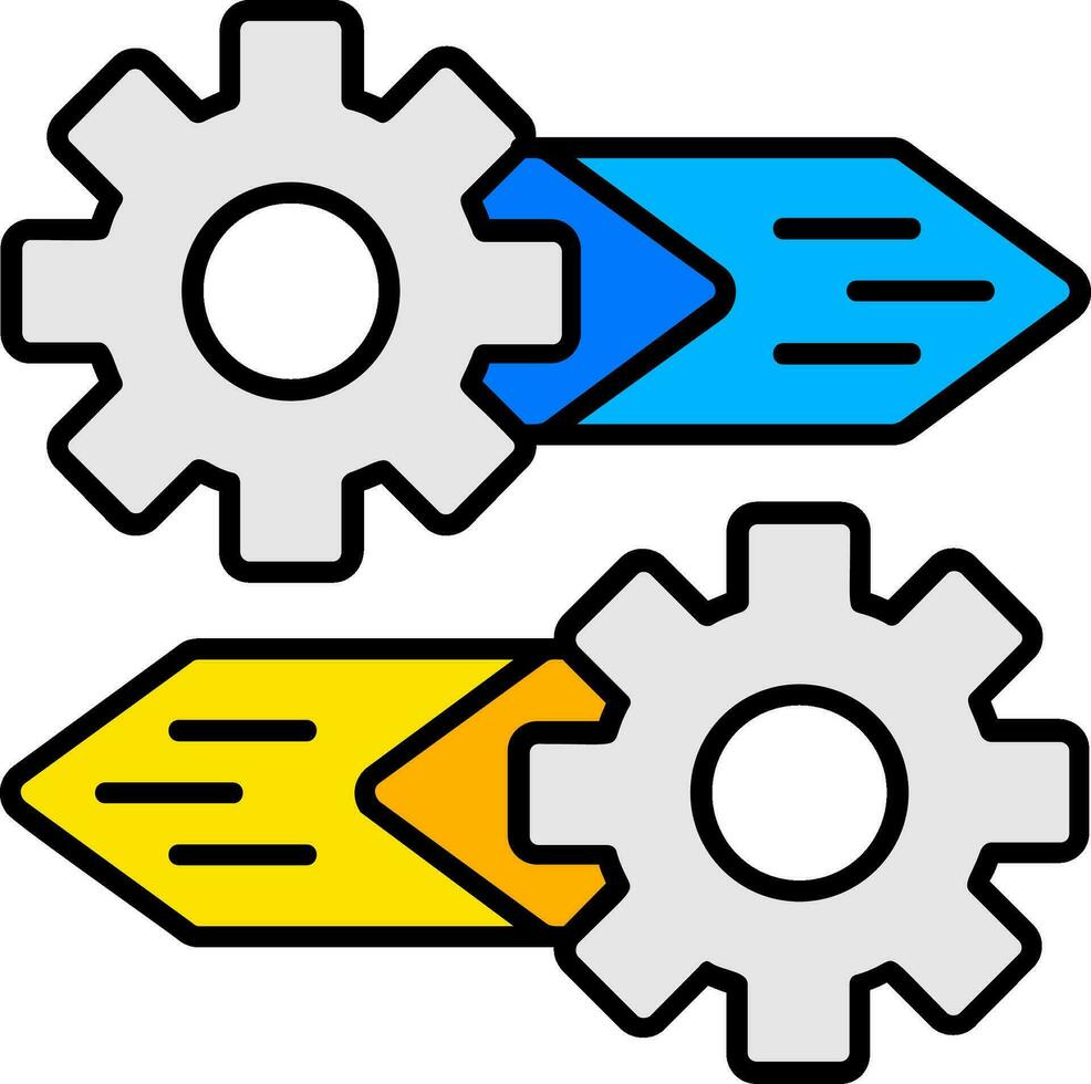 Gear Line Filled Icon vector