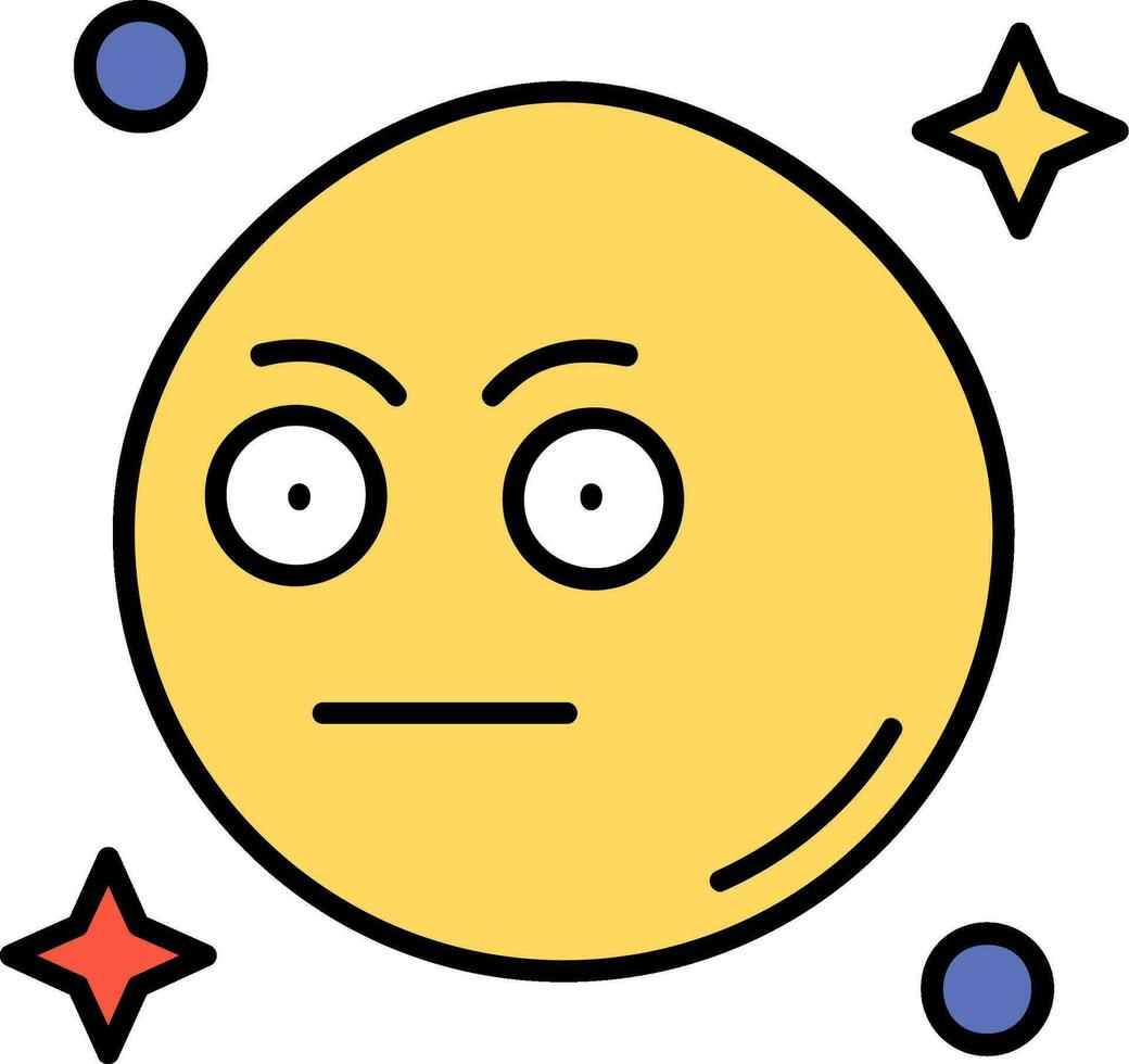 Embarrassed Line Filled Icon vector