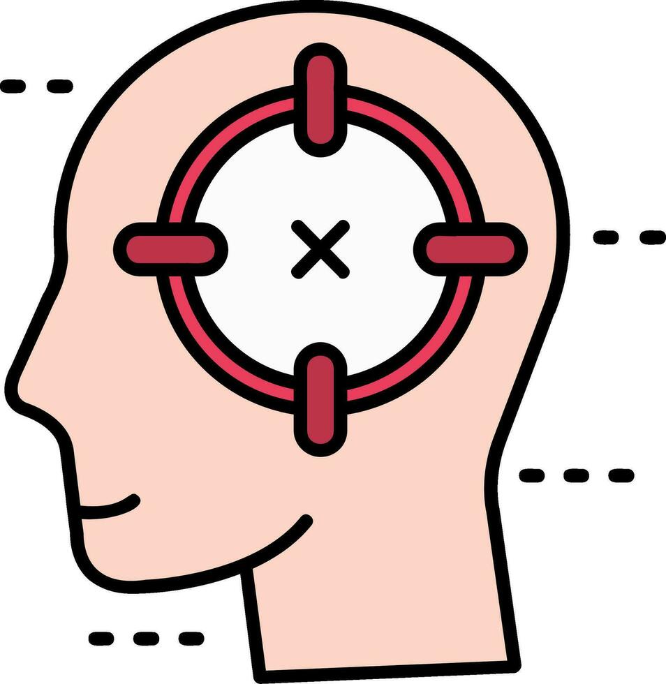Target Line Filled Icon vector