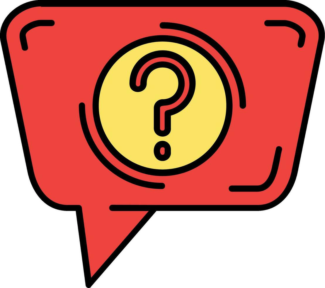 Question Line Filled Icon vector