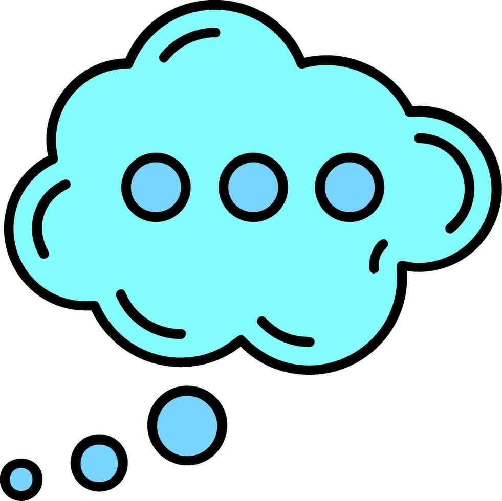 Cloud Line Filled Icon vector