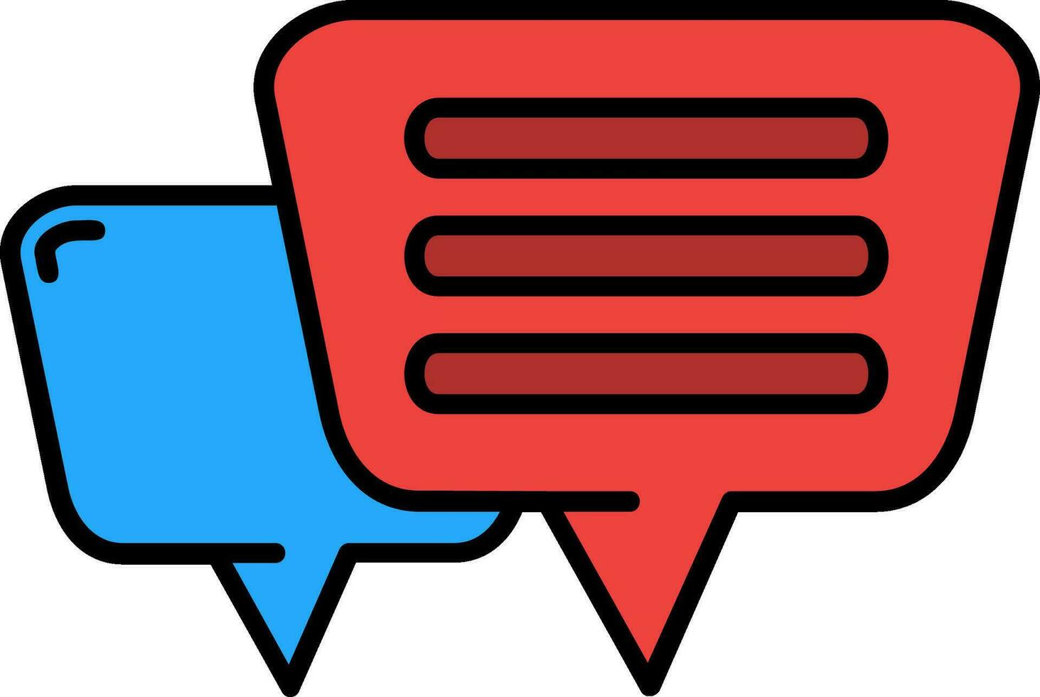 Message Line Filled Icon vector
