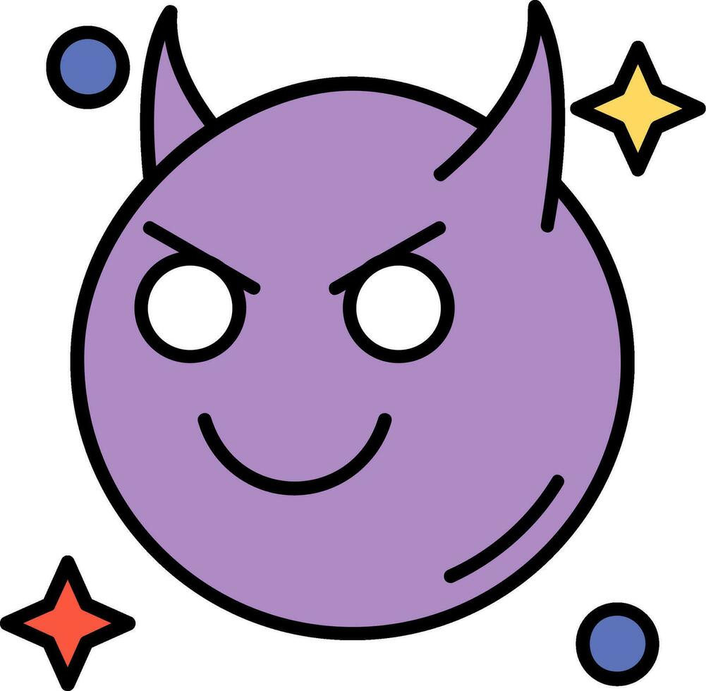 Demon Line Filled Icon vector