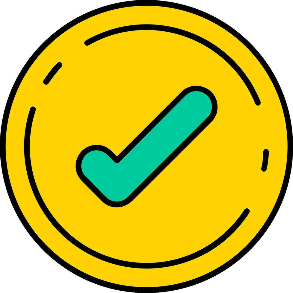 Accept Line Filled Icon vector