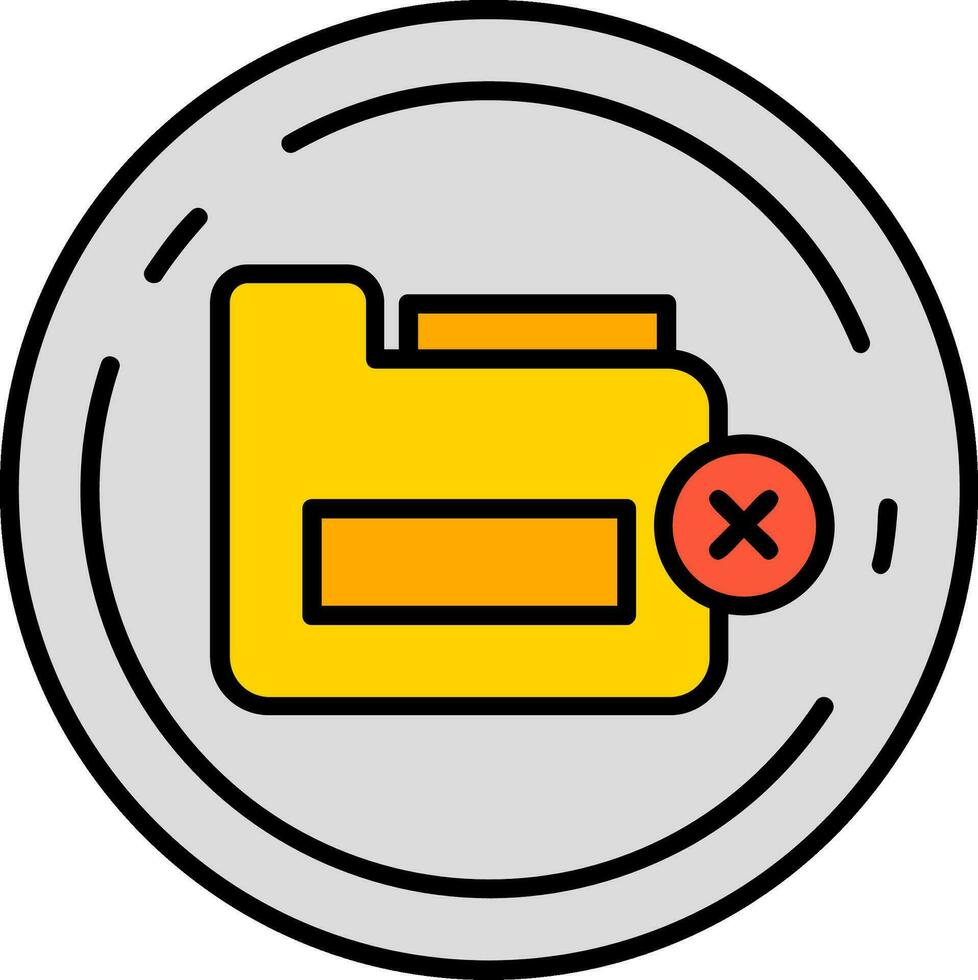 Delete Line Filled Icon vector