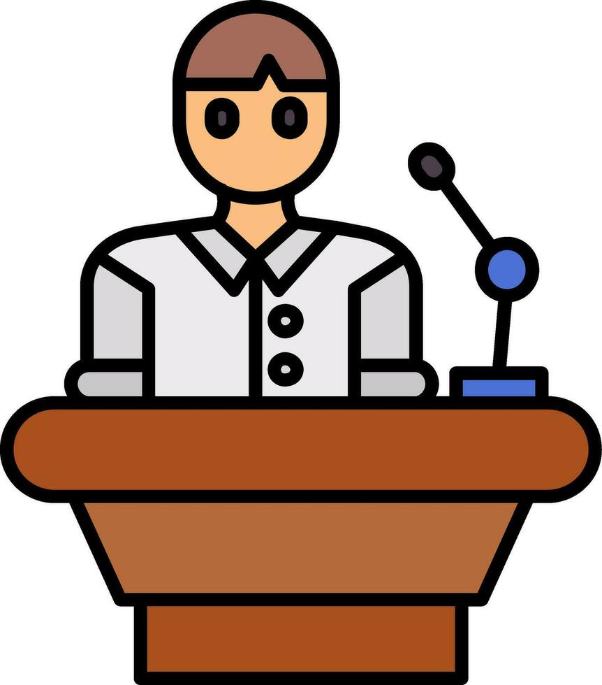 Lecturer Line Filled Icon vector
