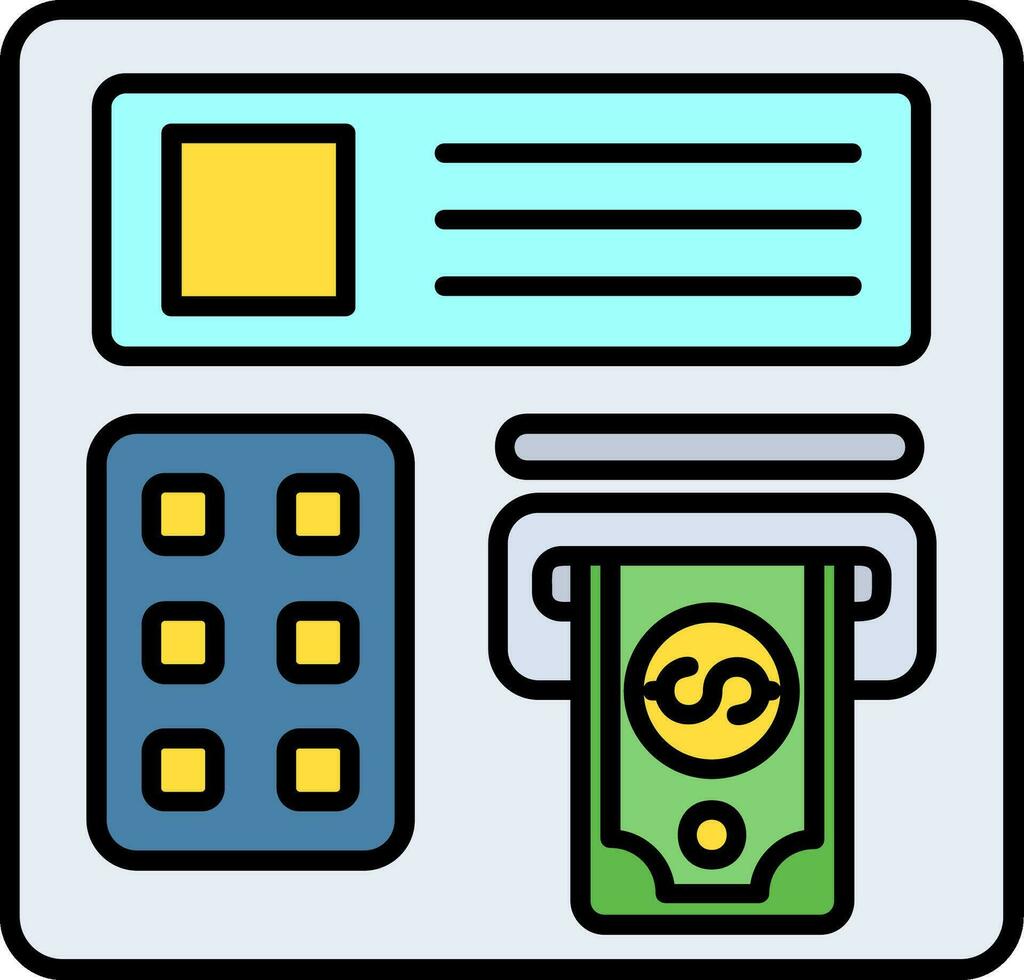 Atm machine Line Filled Icon vector