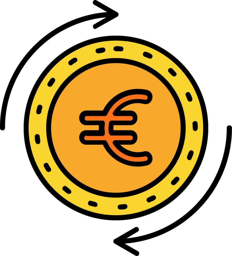 Euro Line Filled Icon vector