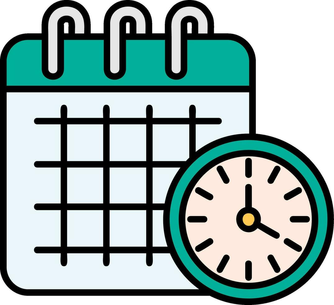 Timetable Line Filled Icon vector