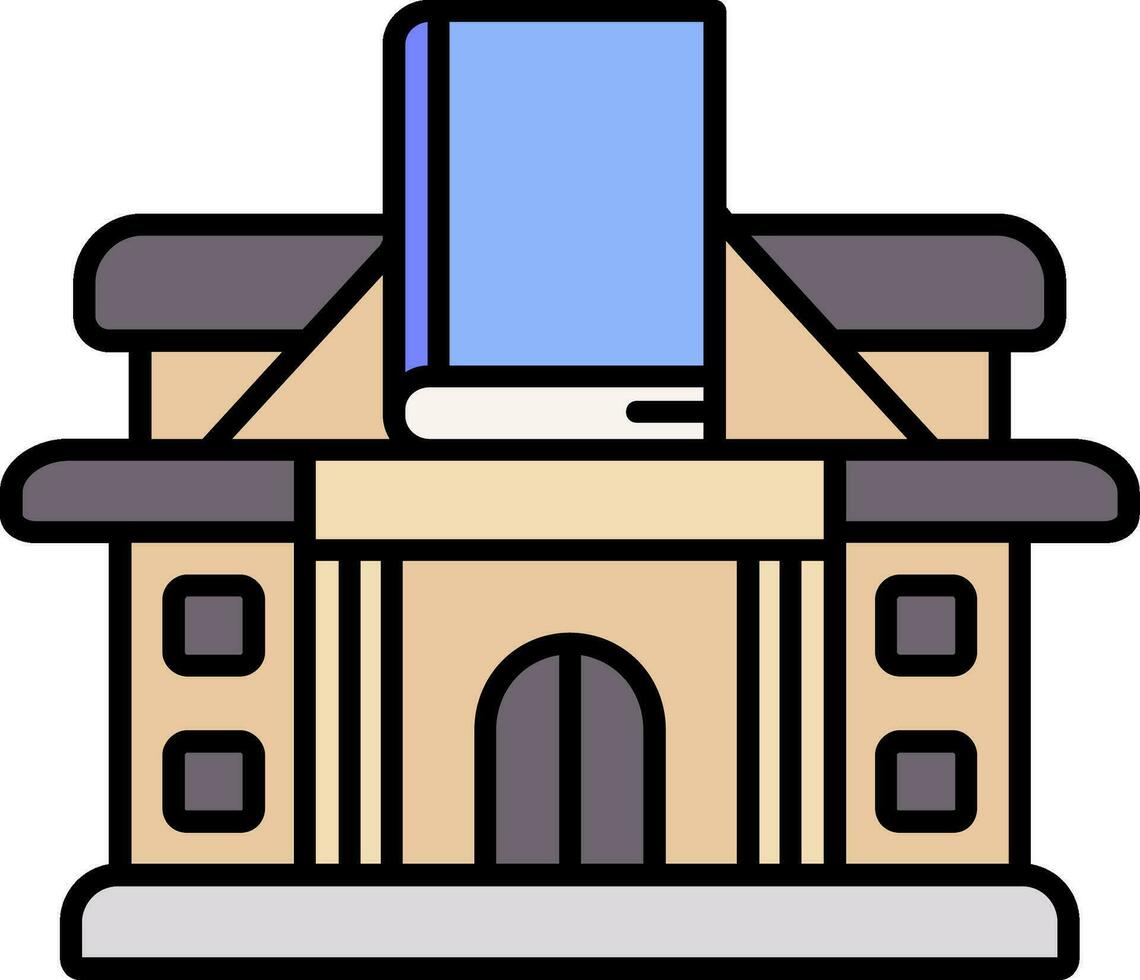 biblioteca línea lleno icono vector