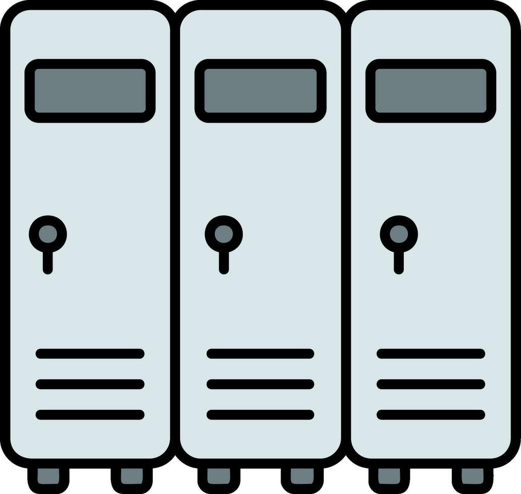 Lockers Line Filled Icon vector