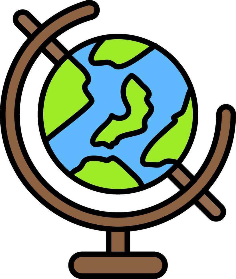 Globe Line Filled Icon vector