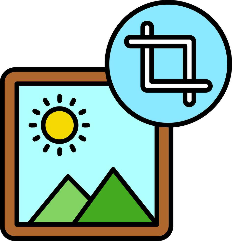 Crop Line Filled Icon vector