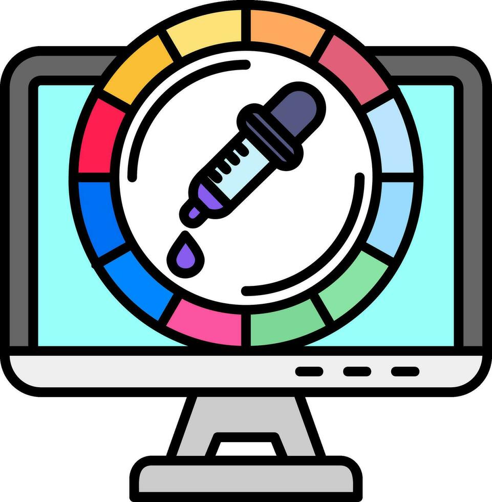 Color Line Filled Icon vector