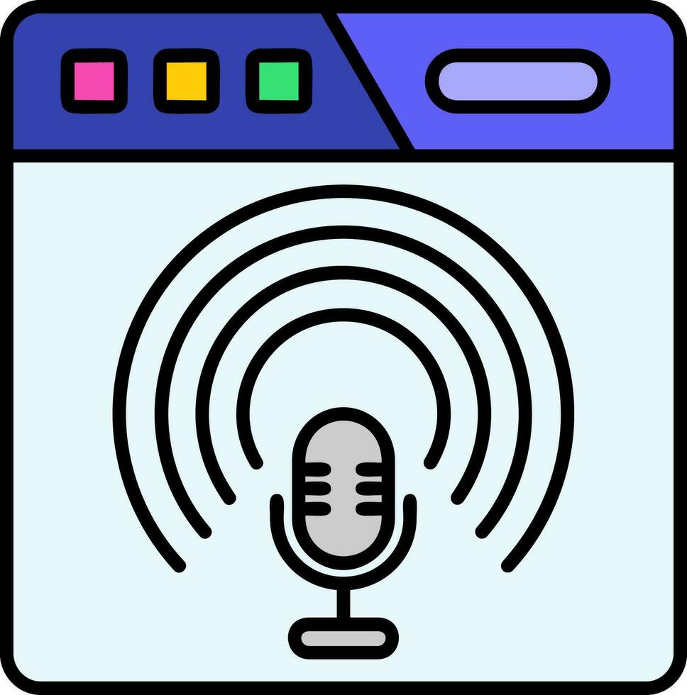 podcast Line Filled Icon vector