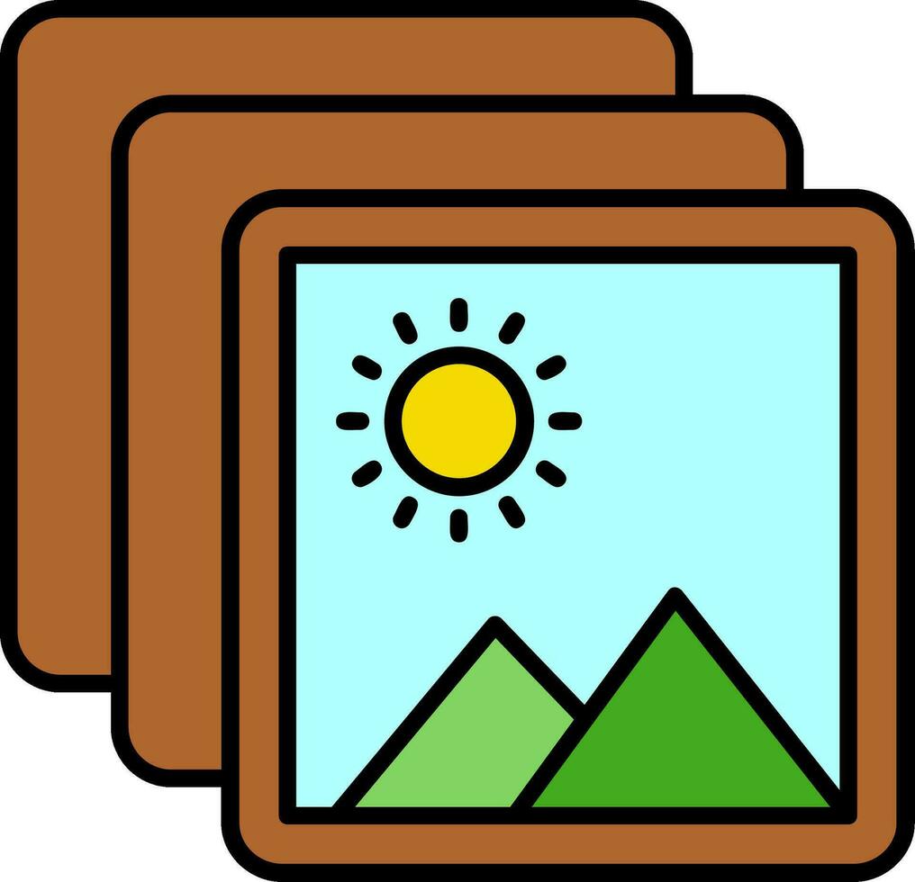 Gallery Line Filled Icon vector