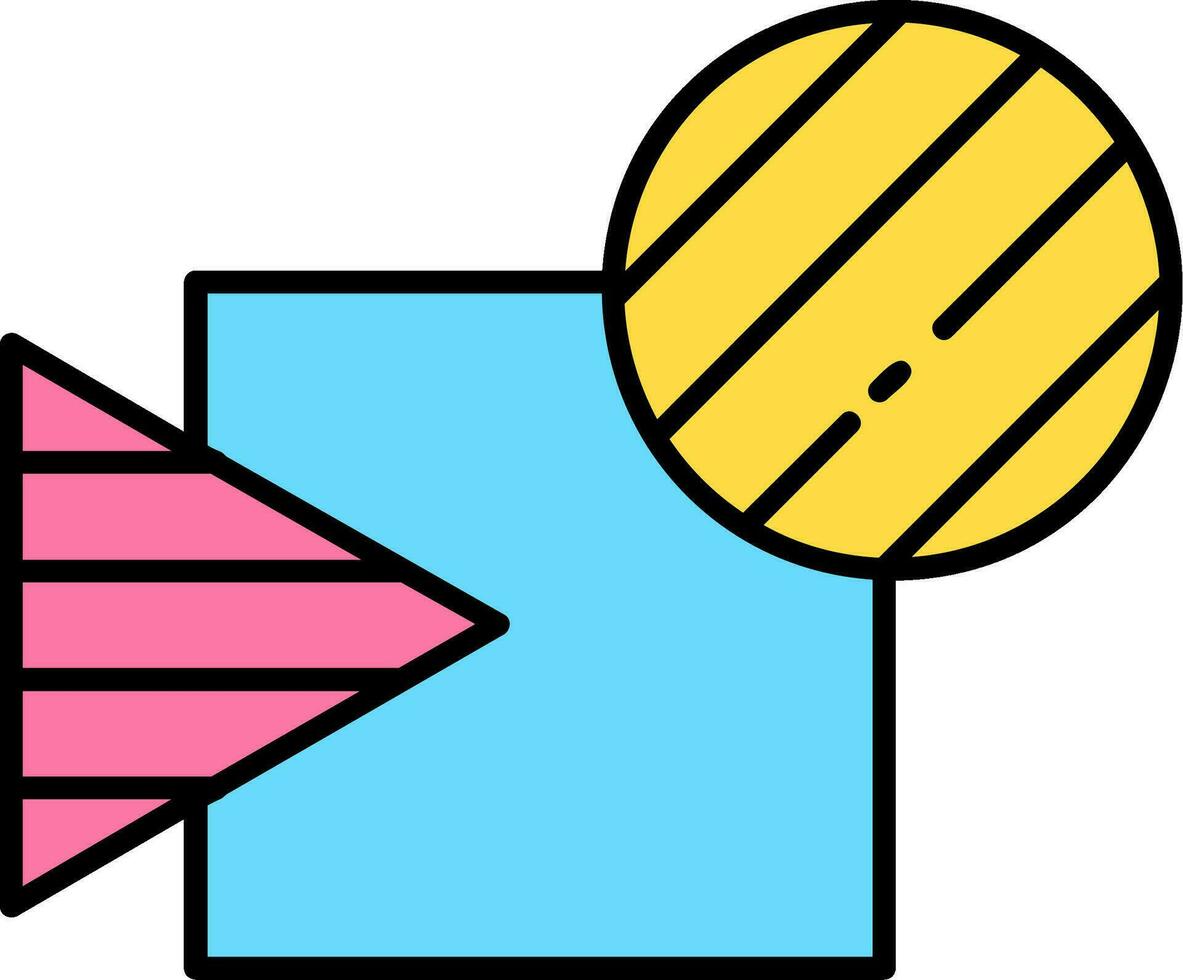 Intersect Line Filled Icon vector