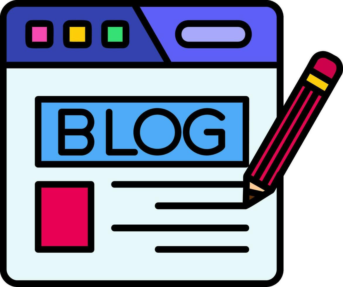 Blog Line Filled Icon vector