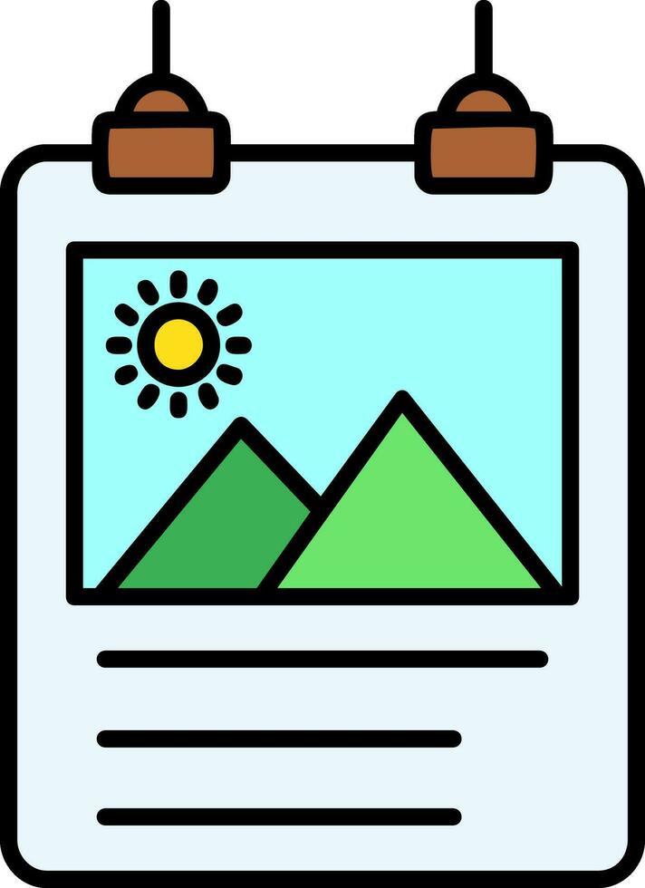 Poster Line Filled Icon vector