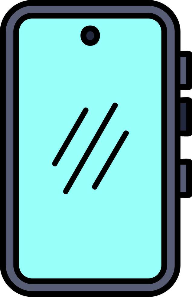 Smartphone Line Filled Icon vector