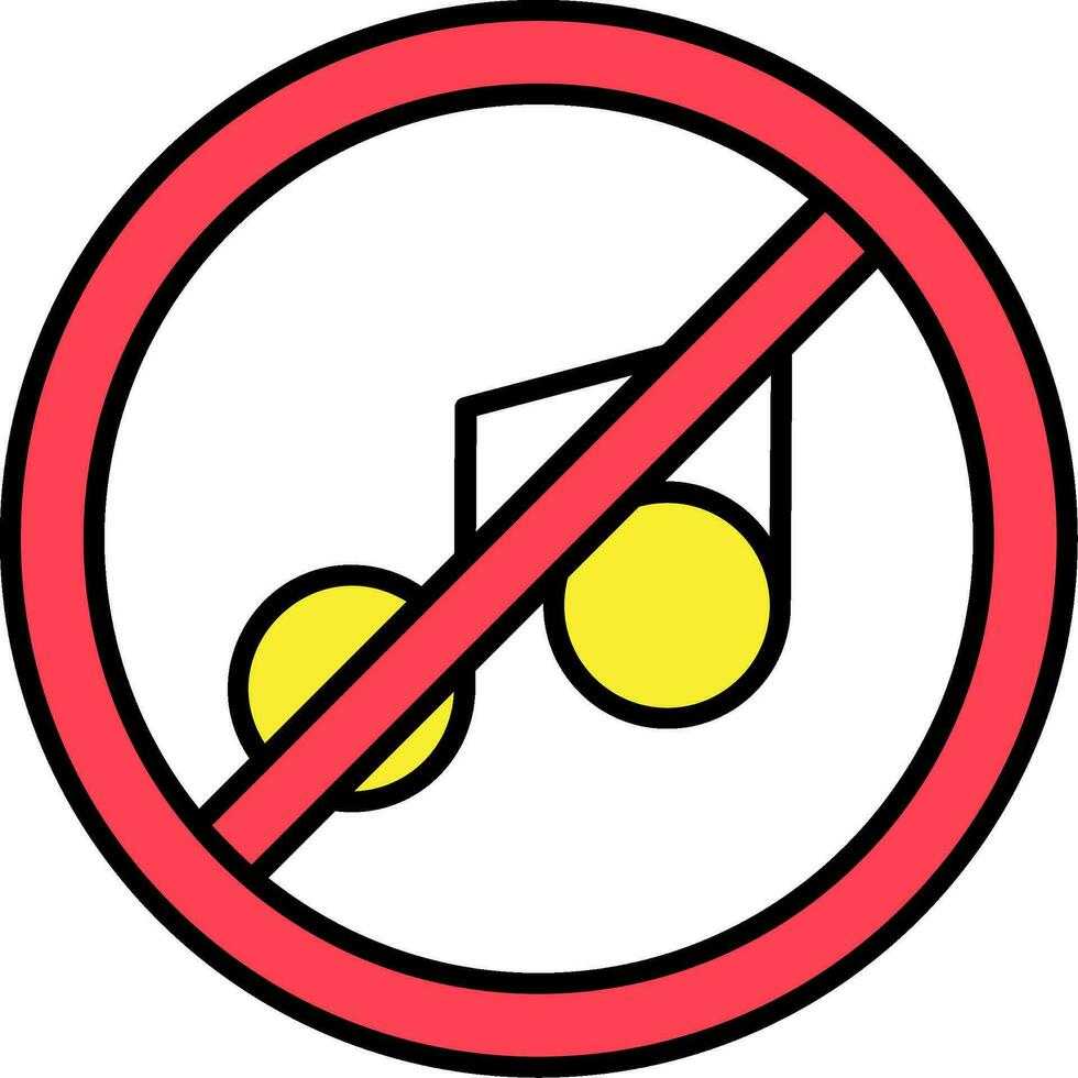 No música línea lleno icono vector